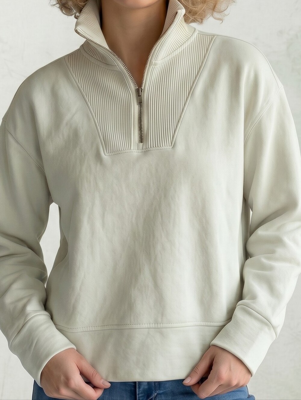 Athleta Sea-soft Ribbed  Quarter-Zip Pull-over S